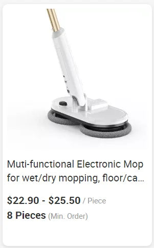 Muti-functional Electronic Mop For Wet/dry Mopping, Floor/car Mopping, Window Cleaning