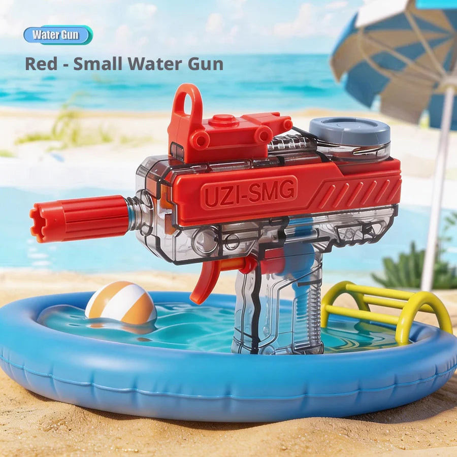 Summer UZI Water Gun non Electric Pistol High-pressure Full Automatic Shooting Water Beach Toy Gun For kid Adult birthday presen