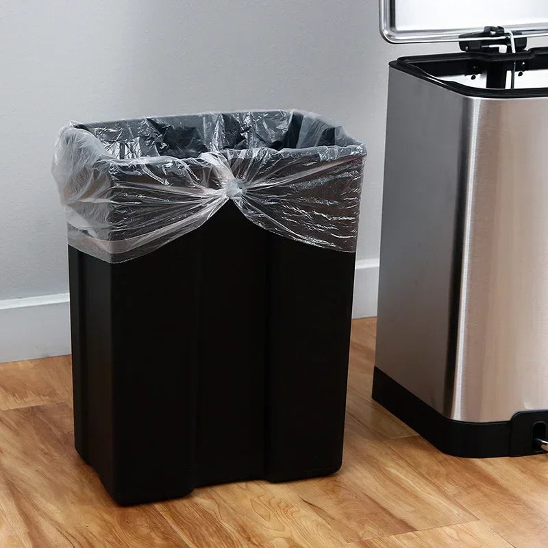 Kitchen Waste Bin 9L, Square Pedal Trash Can with Cover, Stainless Steel Double Bucket Design for Efficient Waste Disposal
