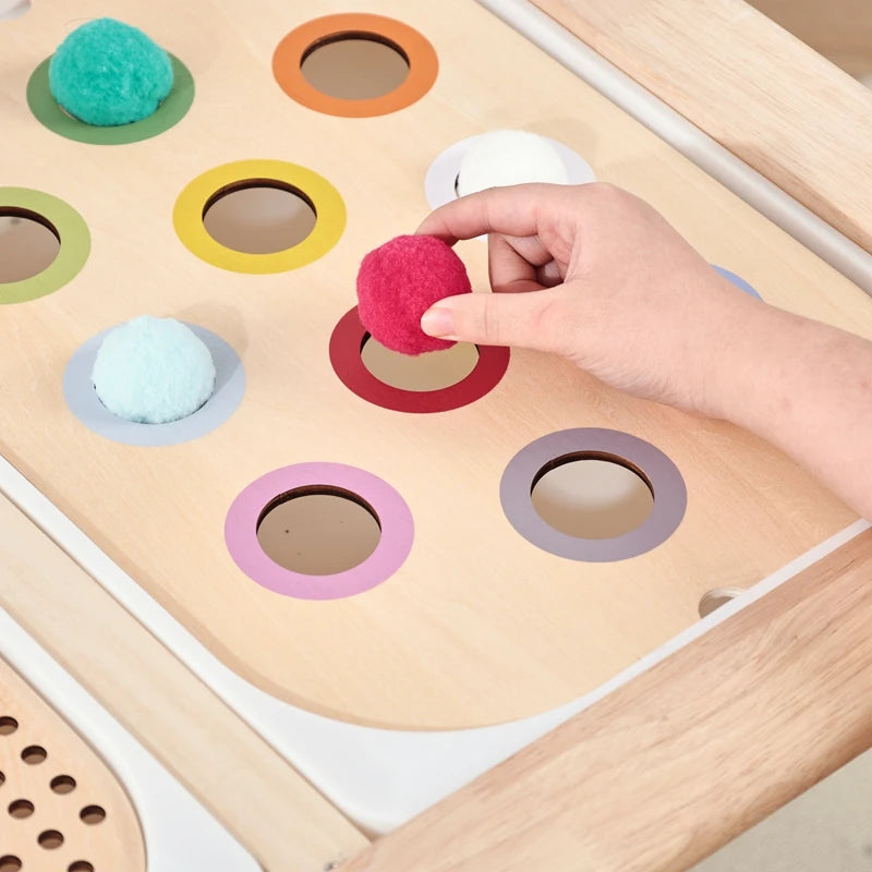 Montessori Sensory Table for Child Wooden Children Sensory Tray Baby Early Education Toys Learning Fine Movement Board Gift