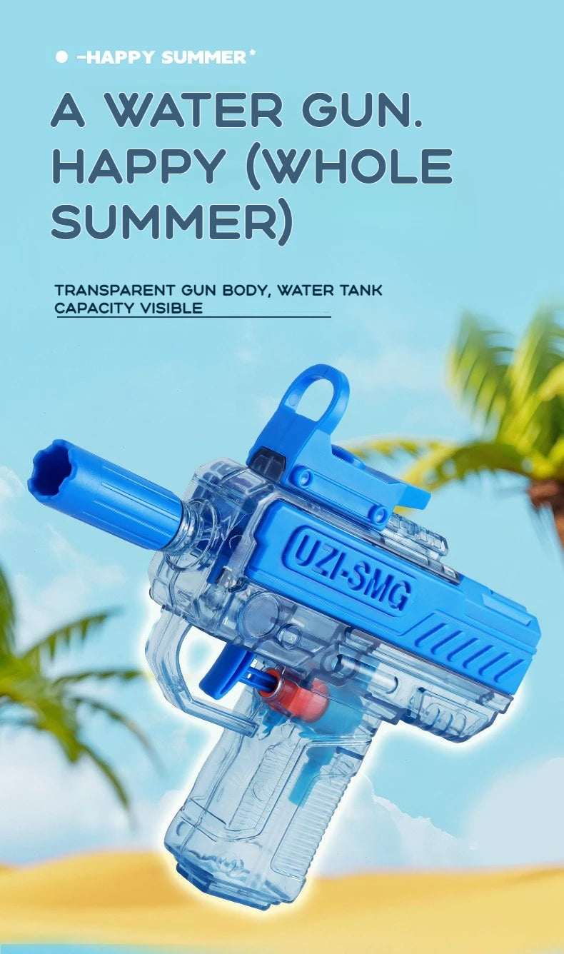 Summer UZI Water Gun non Electric Pistol High-pressure Full Automatic Shooting Water Beach Toy Gun For kid Adult birthday presen