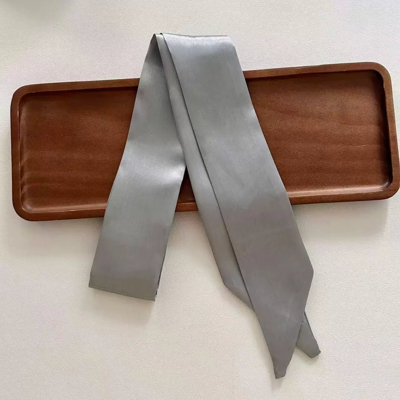 4.5x100cm Long Skinny Hair Scarf Women Imitation Silk Satin Headband Cute Neckerchief Solid Colors Ladies Fashion Bag Scarves