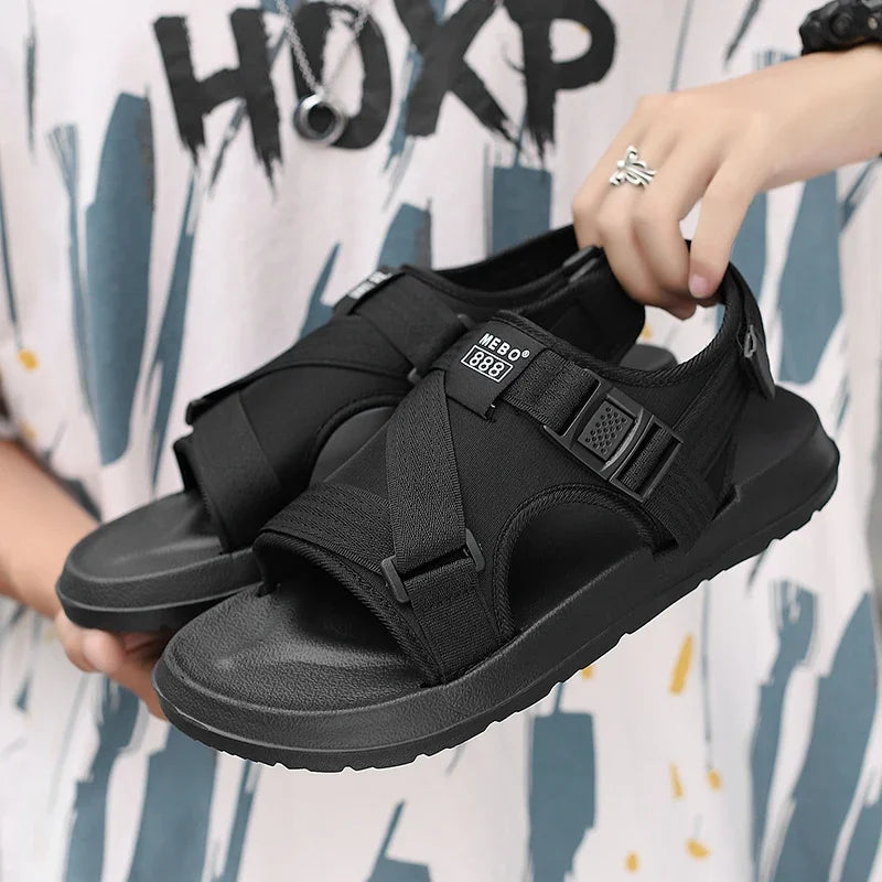 Summer Men Sandals Lightweight Open Toe Flat Mens Casual Shoes Outdoor Walking Sandals for Men Beach Shoes Size 39-45