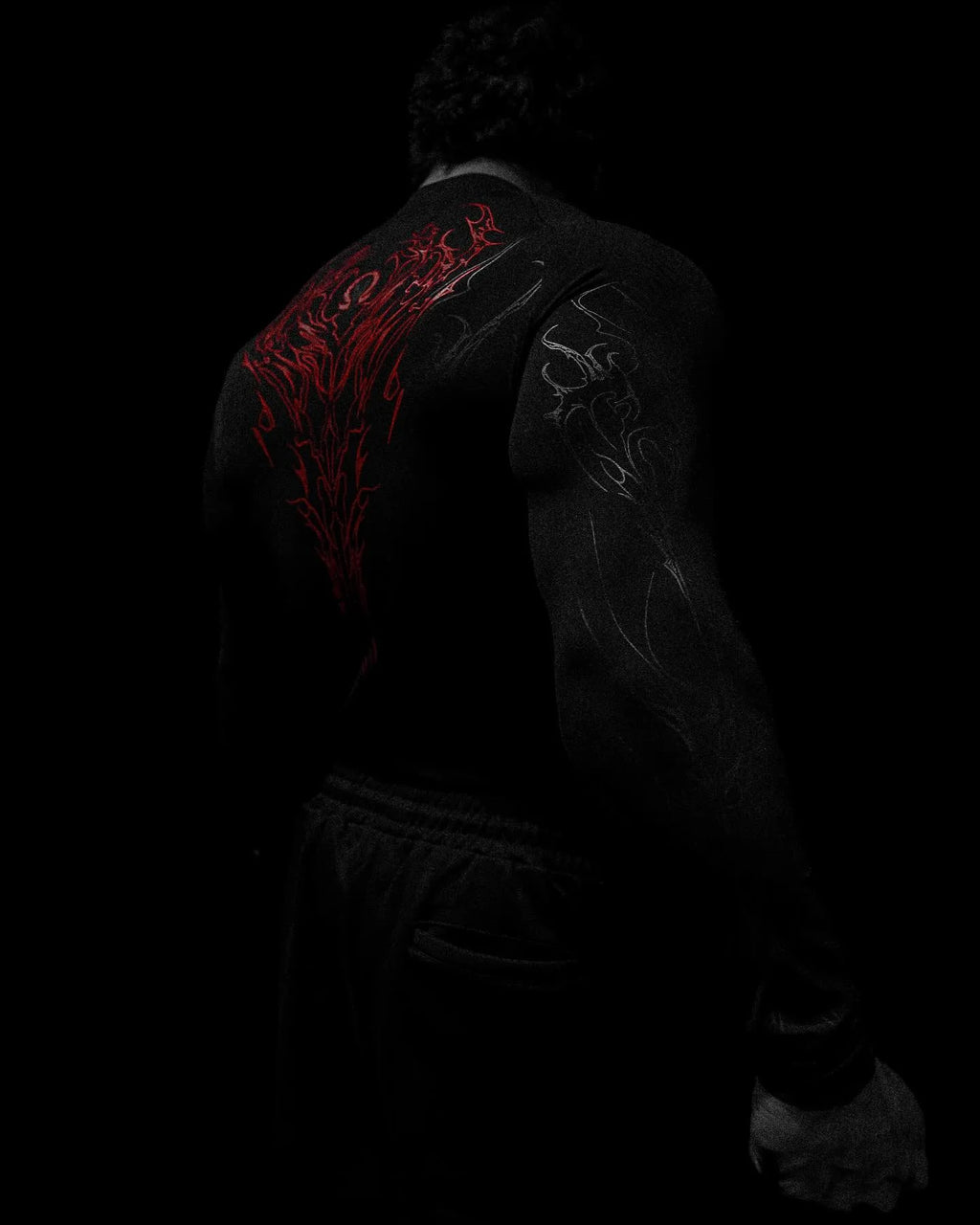 Men's High-neck Printed Tight-fitting Clothes For Fitness Training Quick-drying Clothes Elastic And Breathable For Exercise