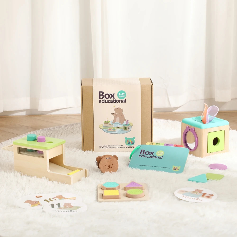 8pc Baby 0 12 Months Toy Wooden Montessori Toy Children Creative Games Toy Kids Early Education Hand Brain Sense Toys Sets Gift