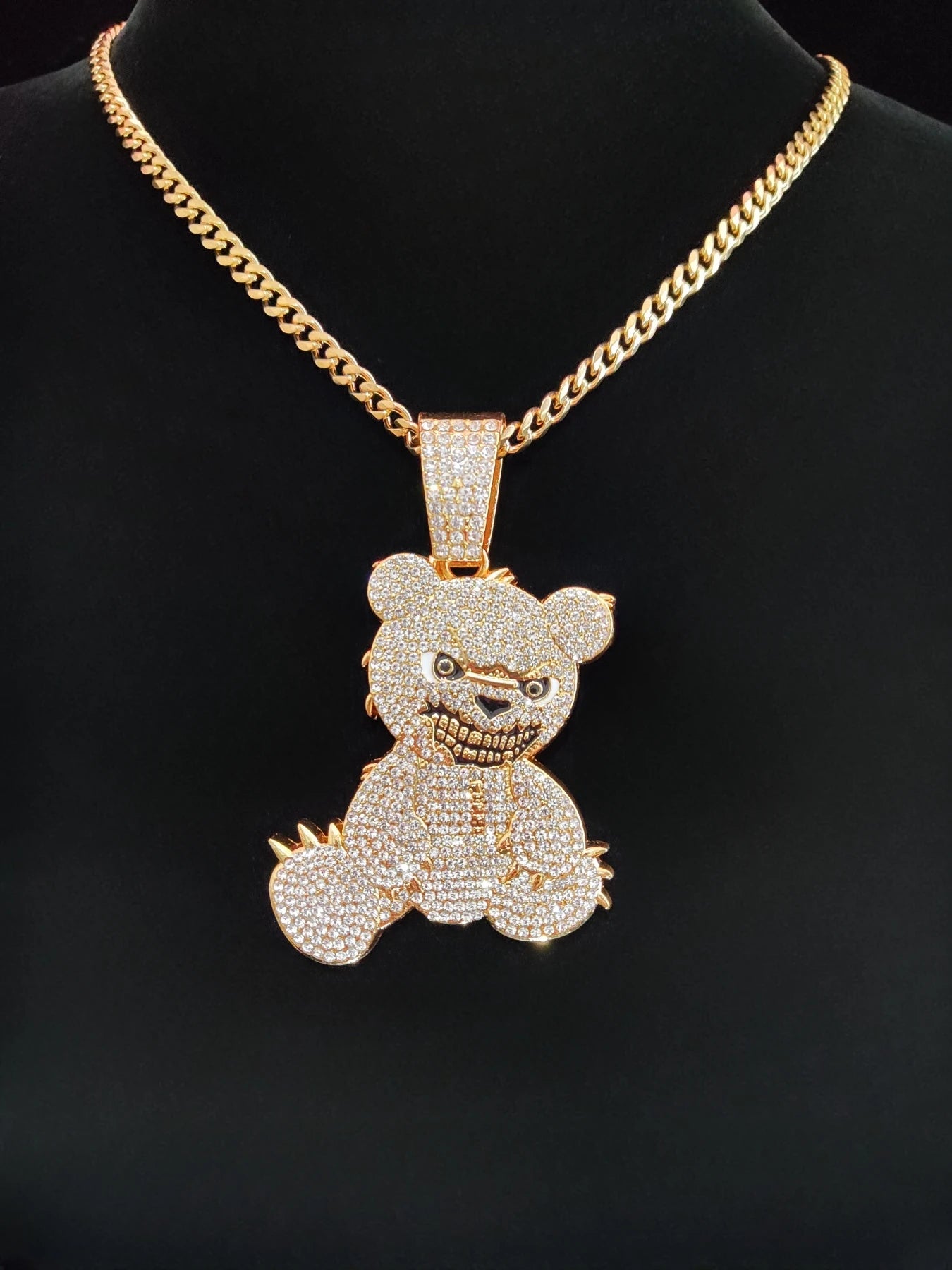 2024 New Arrived Hip Hop Bear Shape Pendants Necklace Men Women Chain Iced Out Bling Bling Necklaces HipHop Jewelry Fashion Gift