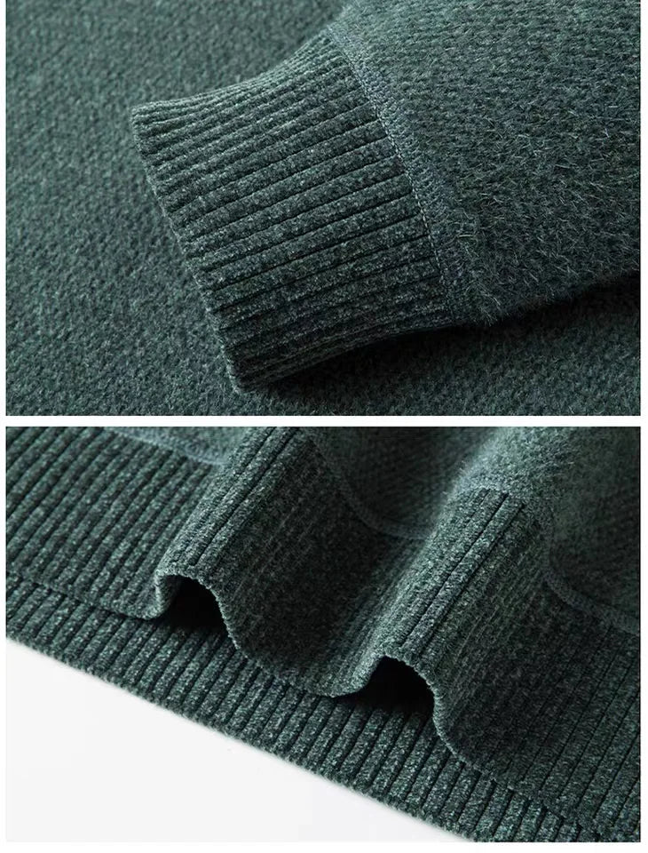 2025 autumn and winter comfortable high-end men sweater fashion brand embroidery business casual versatile warm long sleeved top