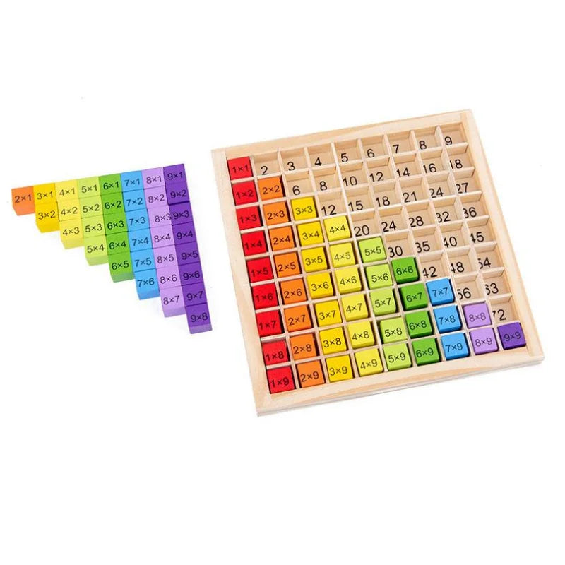 Montessori Educational Wooden Math Toys For Kids Children Baby Toys 99 Multiplication Table Math Arithmetic Teaching Aids
