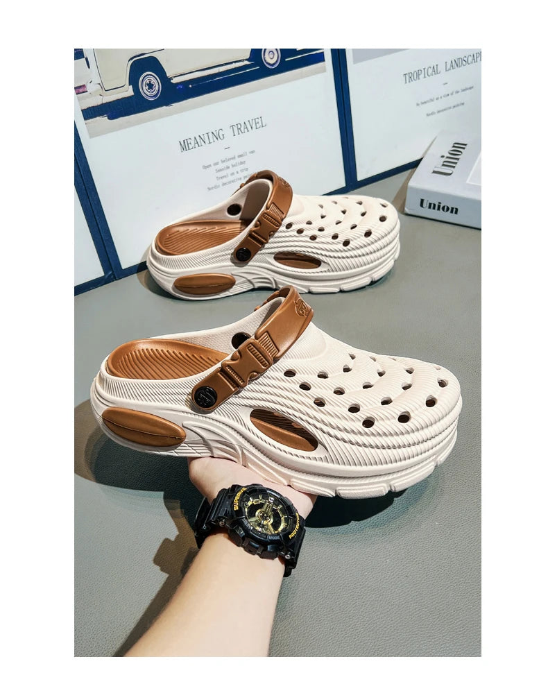 Mens Sandals Thick Bottom Slip Ons Fashion Slippers for Men Casual Clogs Man 2026 New Trendy Beach Shoes Comfortable Garden Shoe