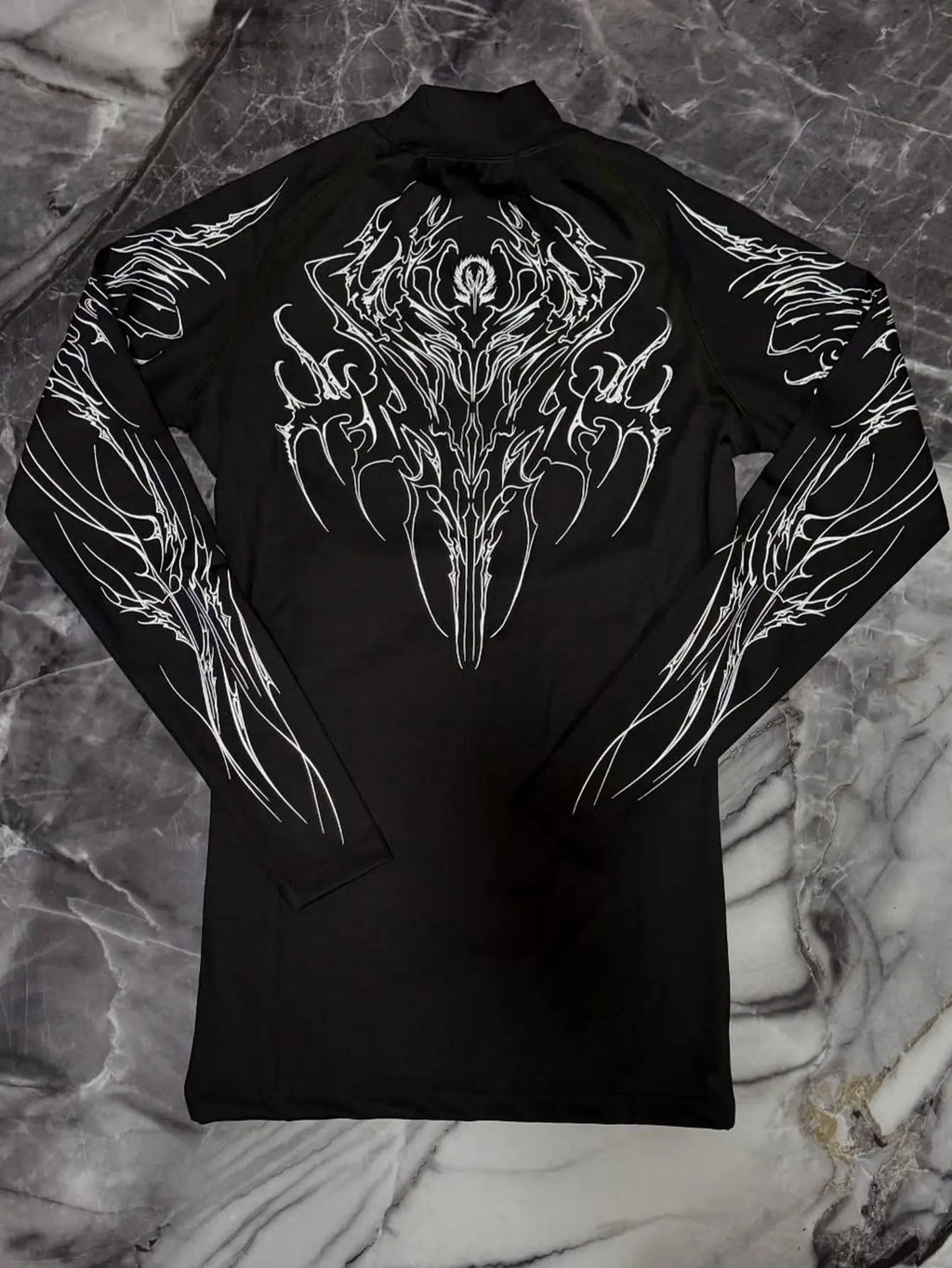 Men's High-neck Printed Tight-fitting Clothes For Fitness Training Quick-drying Clothes Elastic And Breathable For Exercise