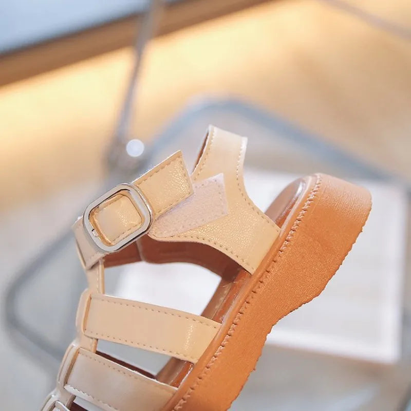 Summer Girls' Fashion Sandals in 2026 - Classic Black and White Colors, Simple New Roman Shoes, Party Shoes, Casual Shoes
