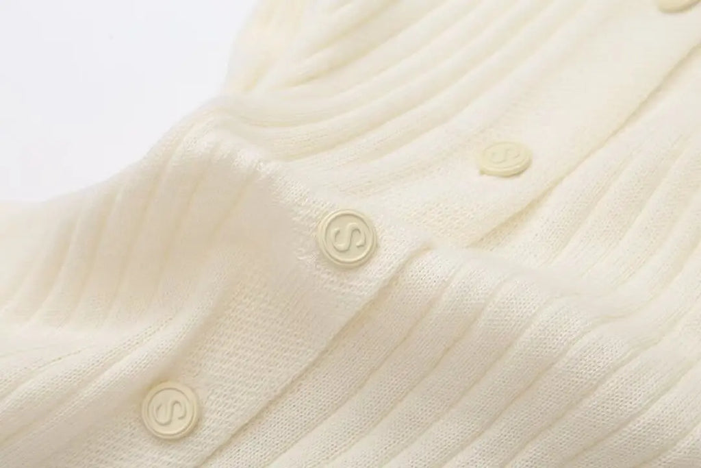 Elegant Pleated Hem Street Fashion O Neck Bell Sleeve Slim Knit Midi Dress 2026 Women Summer Beach Swimsuit Cover Up Tunic A3055