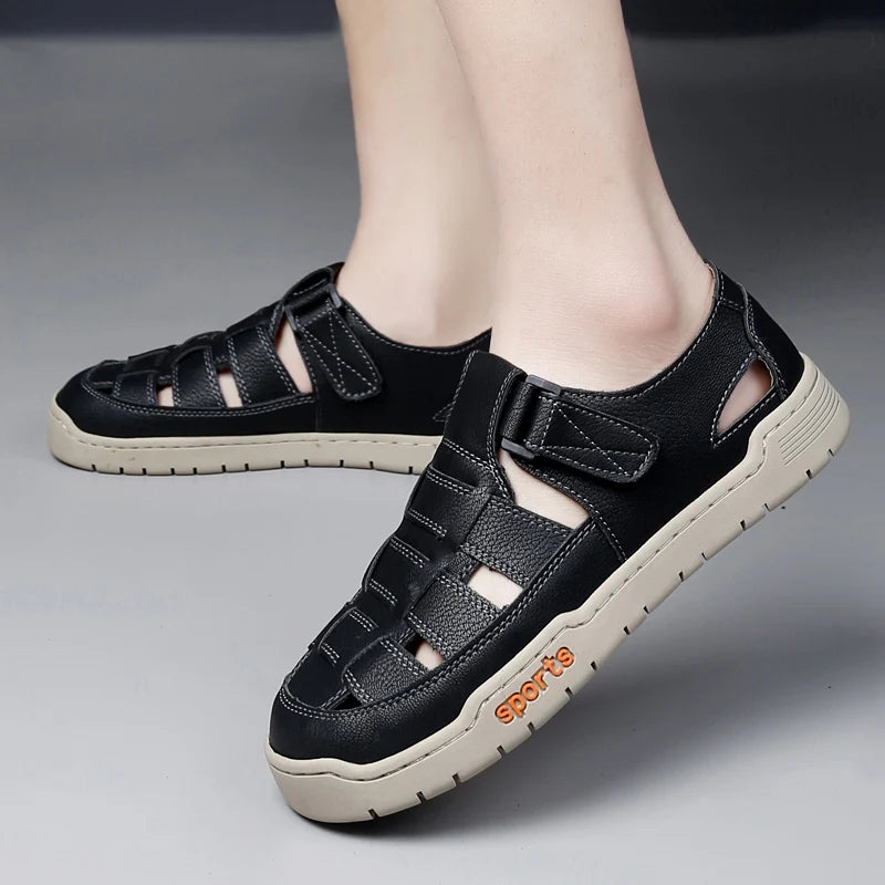 Mens Sandals Fashion Flat Comfort Lightweight Hollow Out Walking Shoes Summer Daily Commuting Casual Breathable Sports Sandals