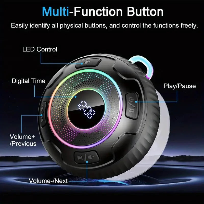 2026 Wireless Speaker S5 IPX7 Waterproof ENC Speakers IPX7 Waterproof Built-in Mic 10 hours Bluetooth Shower Speakers subwoofer