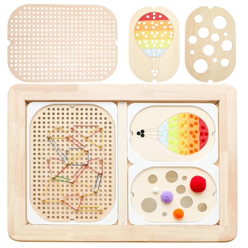 Montessori Sensory Table for Child Wooden Children Sensory Tray Baby Early Education Toys Learning Fine Movement Board Gift