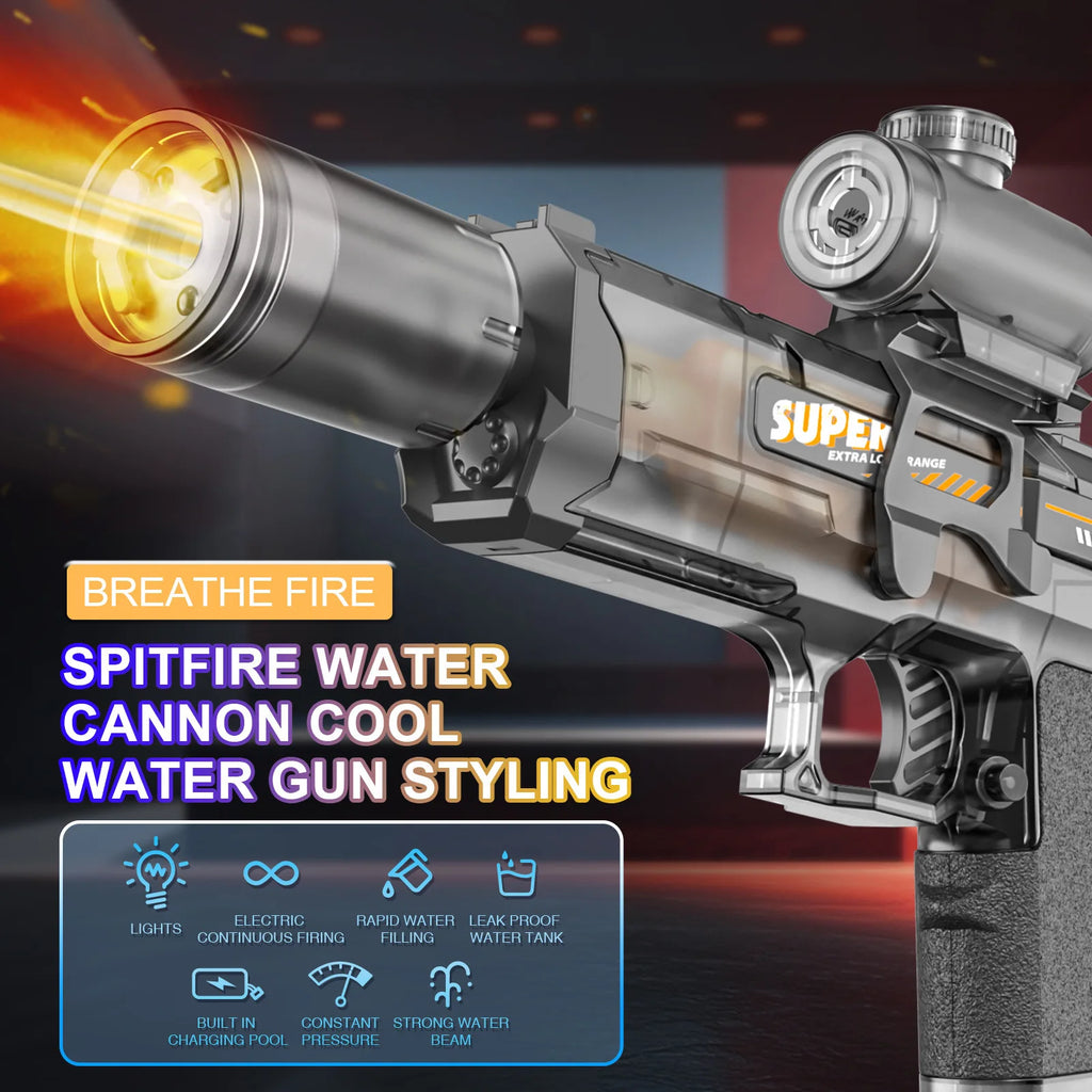 Children High Pressure Electric Water Gun Toys Summer Outdoor Beach Pool Garden Fight Games Kids Automatic Bursts Watergun Gifts