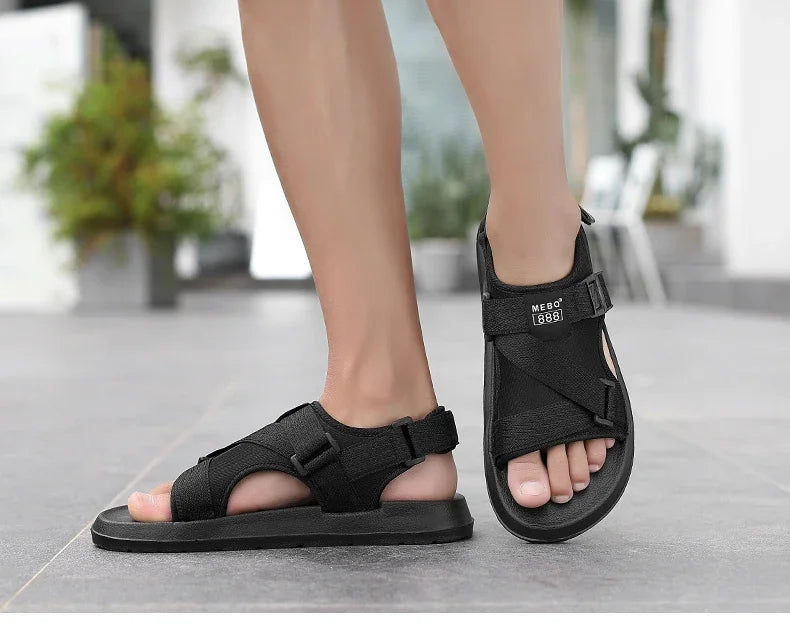 Summer Men Sandals Lightweight Open Toe Flat Mens Casual Shoes Outdoor Walking Sandals for Men Beach Shoes Size 39-45