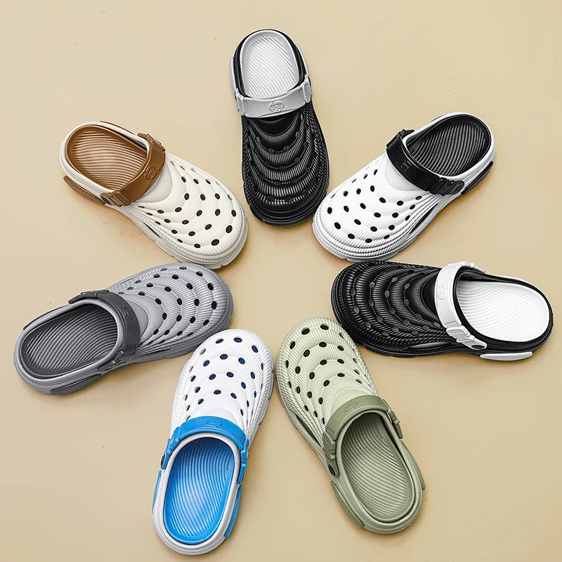 Mens Sandals Thick Bottom Slip Ons Fashion Slippers for Men Casual Clogs Man 2026 New Trendy Beach Shoes Comfortable Garden Shoe