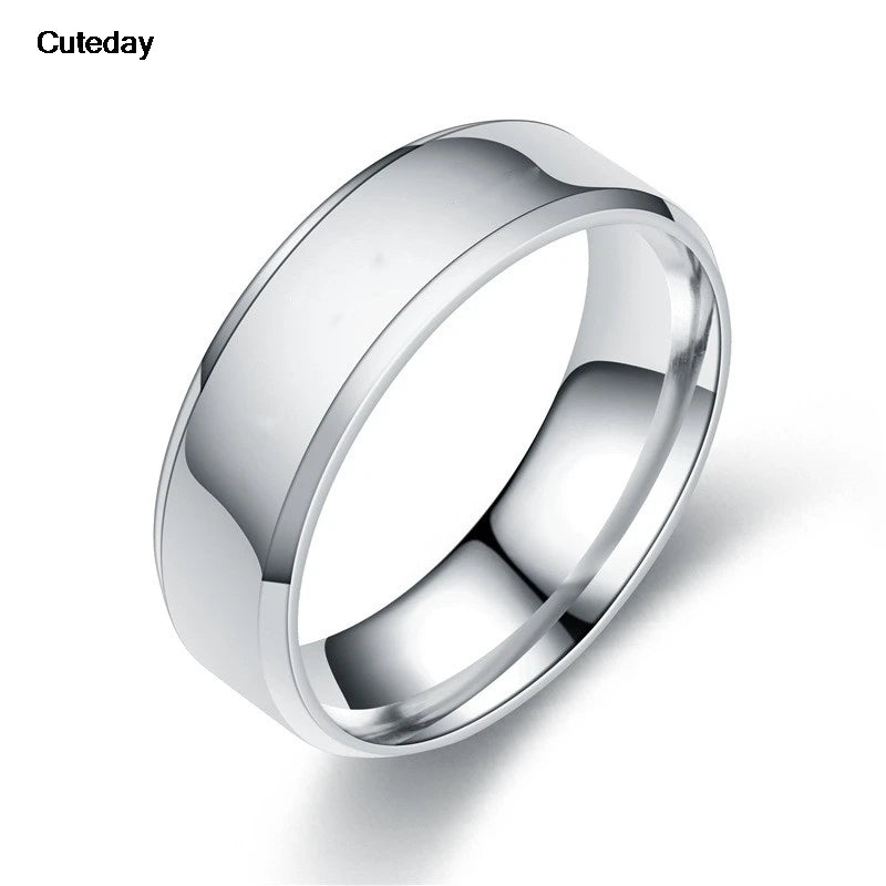 Stainless Steel Rings for Men, Colors: Black Golden Silvery Color, US Size 6-13, Men's Simple Band Rings