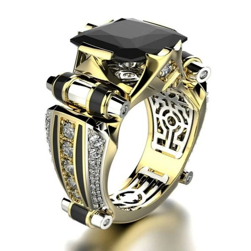 Vintage Jewelry Rings for Mens Gothic Stainless Steel Ring Gold Color Fidget Ring Mens Jewellery Indian Jewelry Anillo Hombre