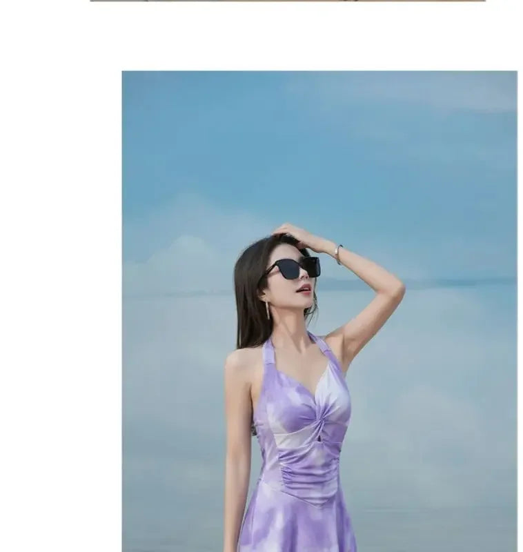 New Swimsuit Women One-piece Boxer-angle Conservative Slim Belly Covering Sexy Pure Desire Hot Spring Plus Size Swimsuit Women