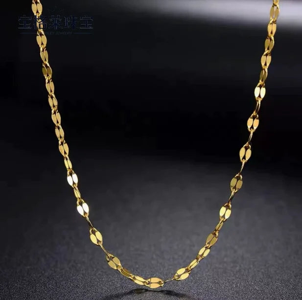 18k gold chains necklace karat gold necklaces for women shiny chains birthday gift