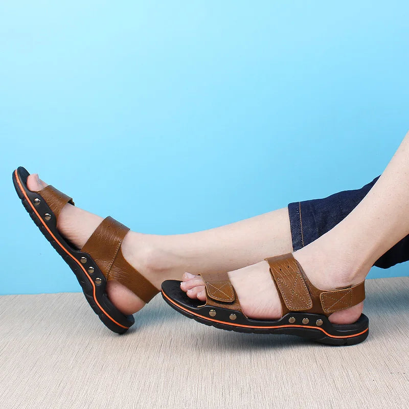 Men's New Summer Breathable Men's Sandals Fashion Trend Beach Shoes Slippers Sandals Mens Sandals Summer Genuine Leather Sandals