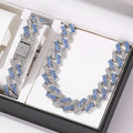 2pcs Jewelry Set Hip Hop Geometric Cuban Chain Neck Fashionable High Quality Hip Hop Rhinestones Neck Bracelet Jewelry holiday gi