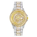 Full Iced Out Watches For Men Luxury Handmade Mosaic Diamond Silver Steel Watch Fashion Hip Hop Silver Automatic Date Male Clock