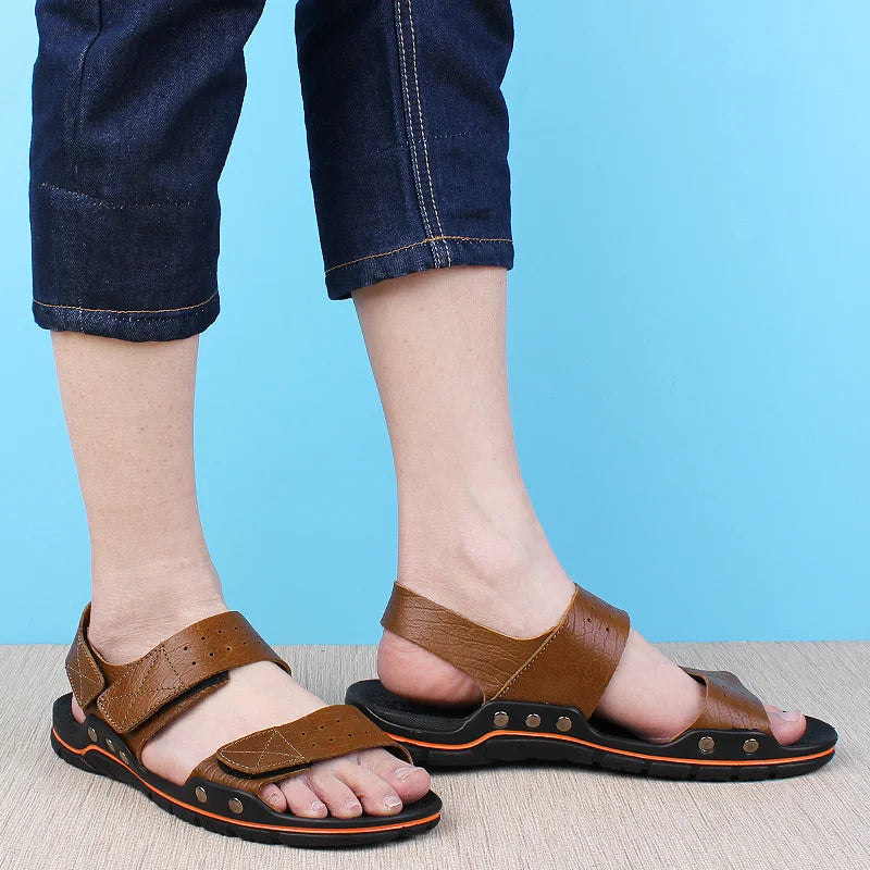 Men's New Summer Breathable Men's Sandals Fashion Trend Beach Shoes Slippers Sandals Mens Sandals Summer Genuine Leather Sandals