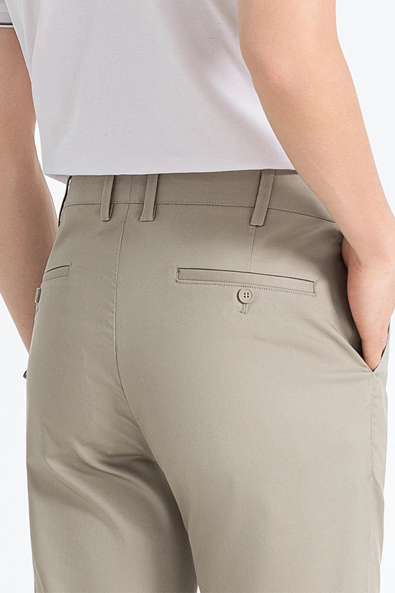 Men's High-End Suit Trousers - Breathable Lyocell Cotton Blend Dress Pants, Perfect for Office Wear and Comfortable Workwear