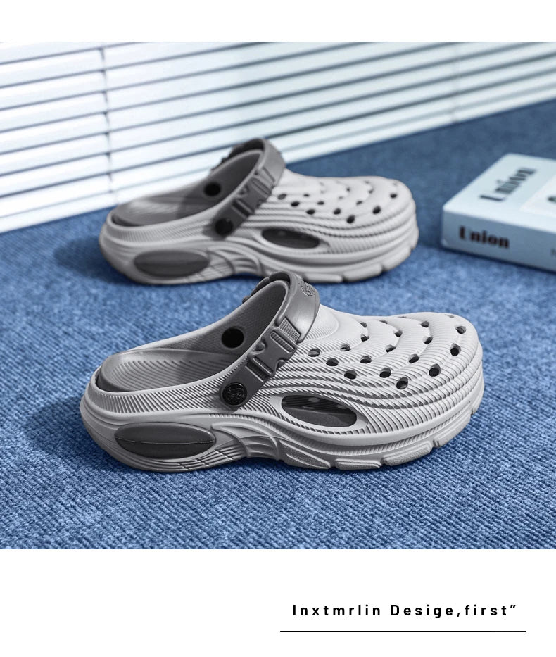Mens Sandals Thick Bottom Slip Ons Fashion Slippers for Men Casual Clogs Man 2026 New Trendy Beach Shoes Comfortable Garden Shoe