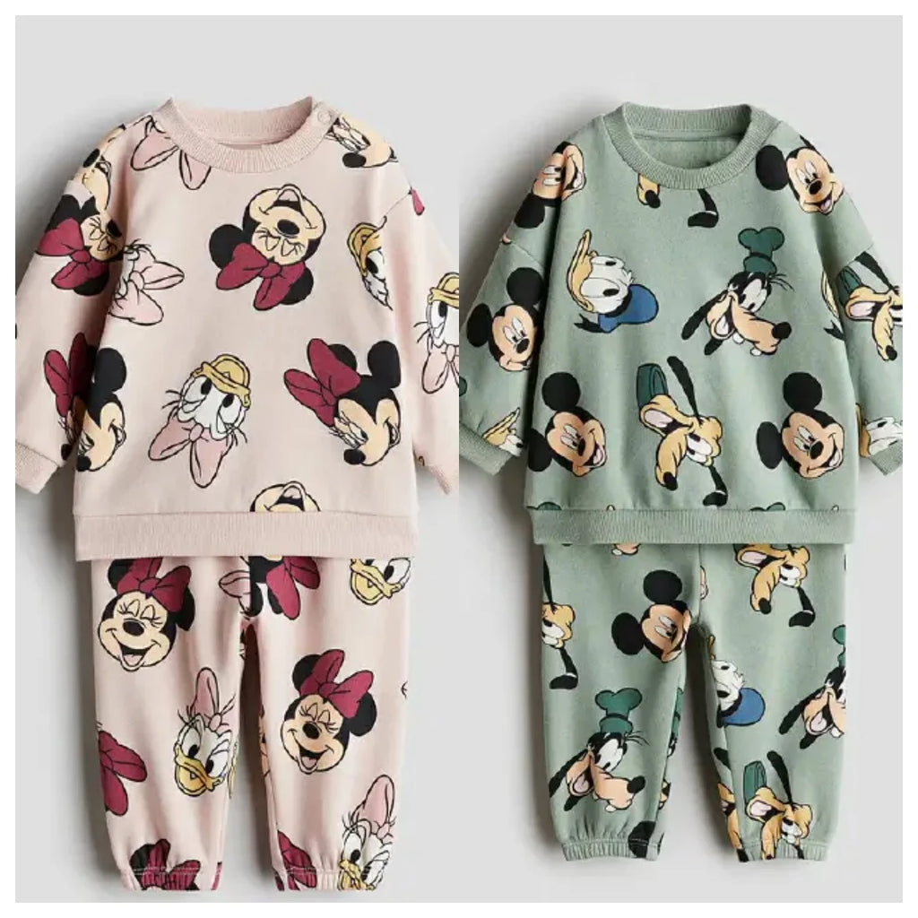Toddler Suits Cartoon Sweatshirts+Pants Two Piece Set Long Sleeve Outfits Fashion Cartoon Printed Hoodies Sweatpants Outer Wear