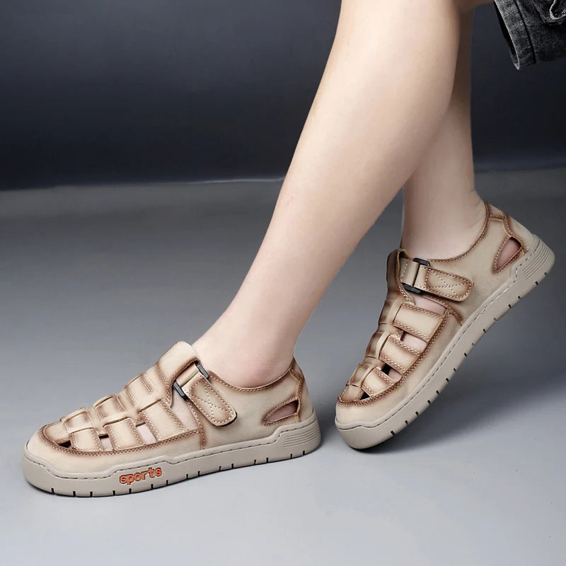 Mens Sandals Fashion Flat Comfort Lightweight Hollow Out Walking Shoes Summer Daily Commuting Casual Breathable Sports Sandals