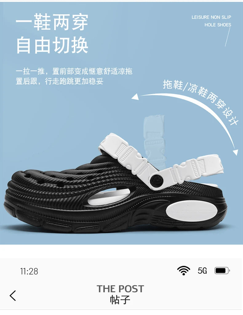 Mens Sandals Thick Bottom Slip Ons Fashion Slippers for Men Casual Clogs Man 2026 New Trendy Beach Shoes Comfortable Garden Shoe