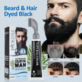1Sets 3 Minutes Black Beard Dye Cream With Comb 80ml Rosemary Natural Black Beard Dye Shampoo Pure Instant Hair Dye Cream