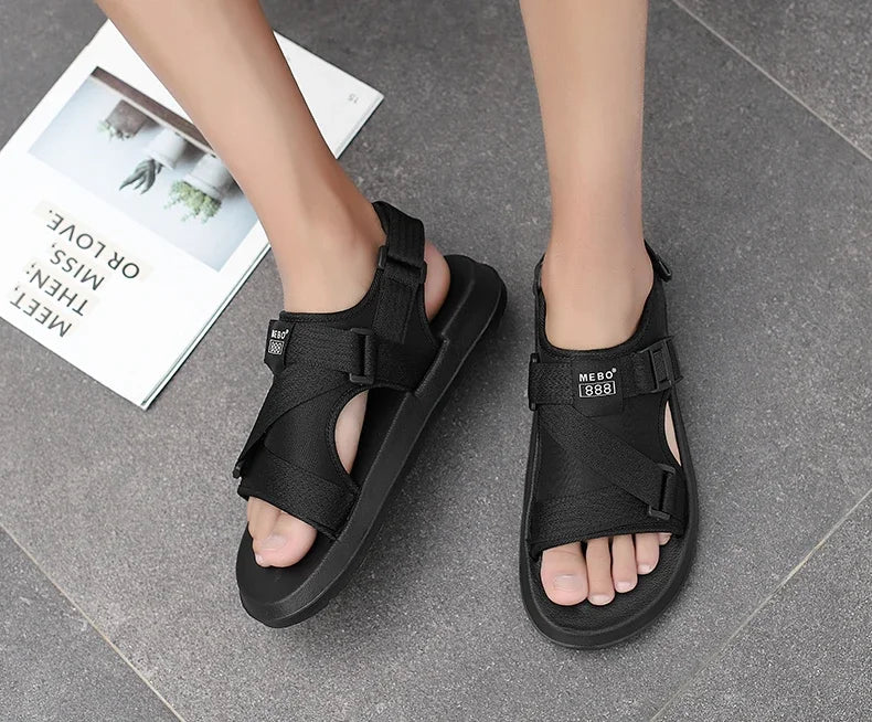 Summer Men Sandals Lightweight Open Toe Flat Mens Casual Shoes Outdoor Walking Sandals for Men Beach Shoes Size 39-45