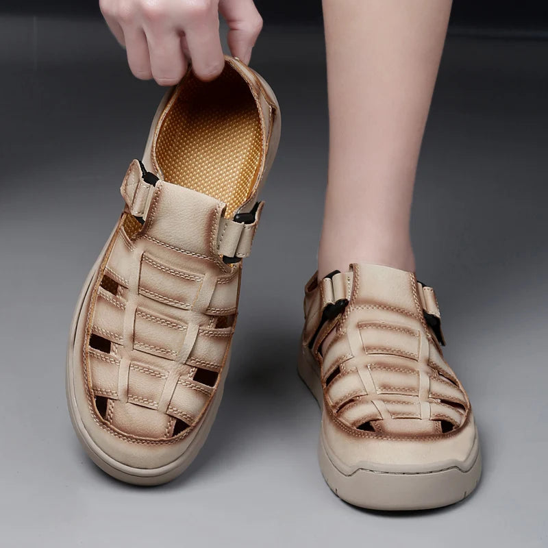 Mens Sandals Fashion Flat Comfort Lightweight Hollow Out Walking Shoes Summer Daily Commuting Casual Breathable Sports Sandals