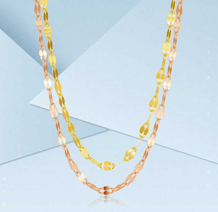 18k gold chains necklace karat gold necklaces for women shiny chains birthday gift