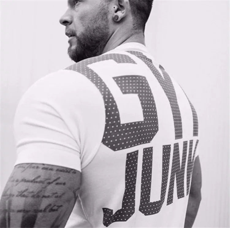 Men's Fashion T Shirt Men Tops Summer Fitness Bodybuilding Clothes Muscle Male Shirts Cotton Slim Fit Tees