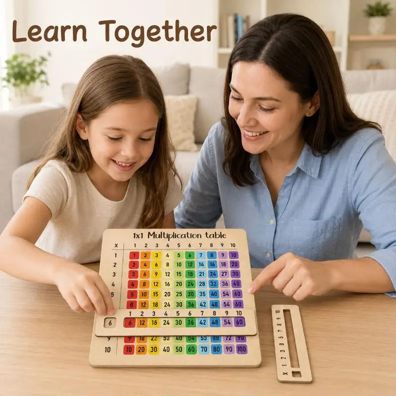 NEW Natural Wood Multiplication Chart Board Montessori Educational Toy for Children Arithmetic Practice Homeschool Teaching Aid