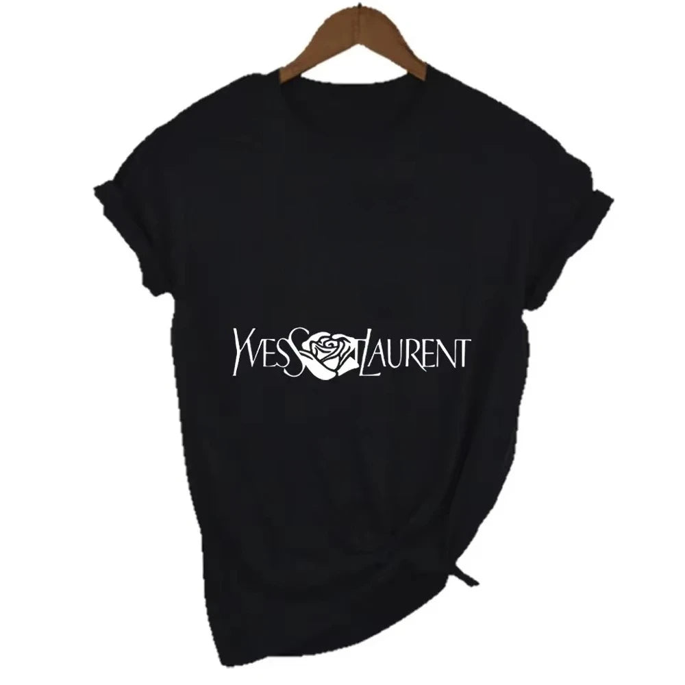 Pregnant Woman's 2026 New Trendy Summer Fashion High-quality Printed T-shirt. Summer Women's Luxurious Brand T-shirt.