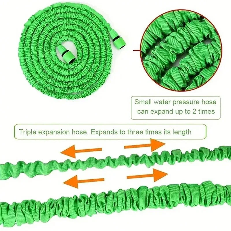 25FT-200FT Garden Hose Expandable Magic Water Pipe Home Garden Daily Watering Tools High-Pressure Car Wash Cleaning Water Gun