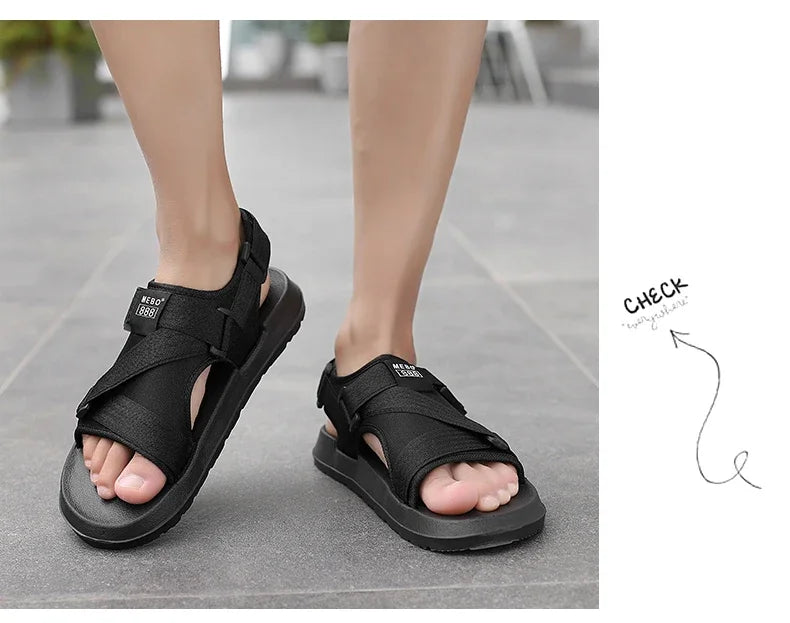 Summer Men Sandals Lightweight Open Toe Flat Mens Casual Shoes Outdoor Walking Sandals for Men Beach Shoes Size 39-45