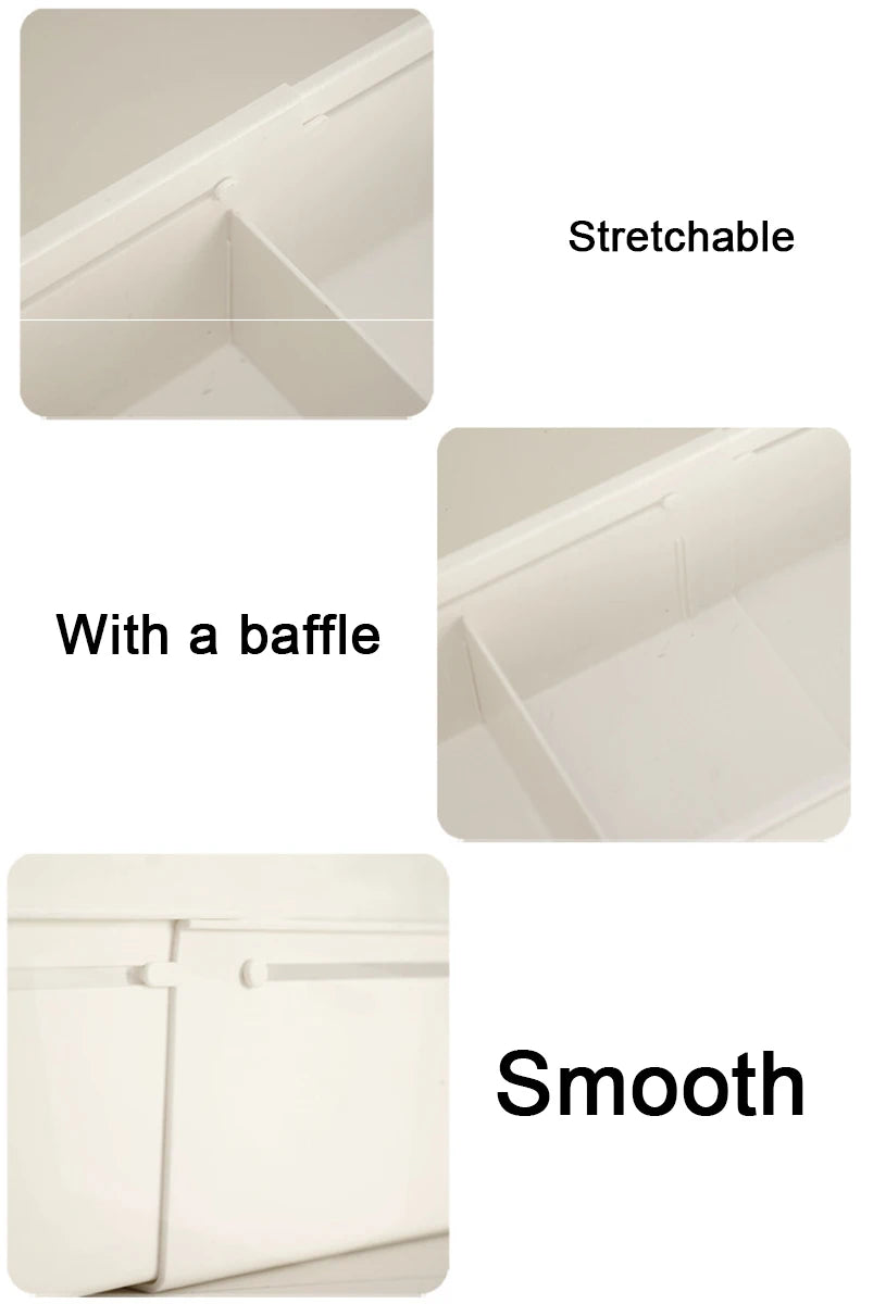 Kitchen Telescopic Drawer Organizer Cabinets Tableware Classified Storage Box with Partitions Multifunctional Storage basket