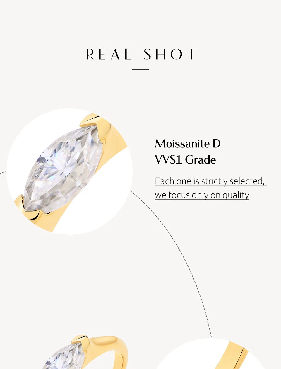 CHARMING Luxury Pure 10K 14K 18K Gold Moissanite Ring Lab Diamond Marquise Cut for Men Women Engagement Party Fine Jewelry Gifts