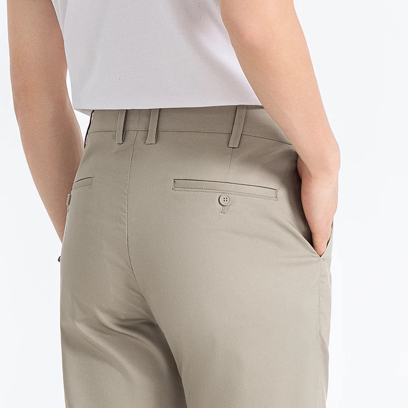 Men's High-End Suit Trousers - Breathable Lyocell Cotton Blend Dress Pants, Perfect for Office Wear and Comfortable Workwear