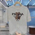 Men's Luxurious Printed Summer High-quality T-shirt 100% Pure Cotton, Relaxed and Loose Fit, Stylish and Unique, Round Neckline