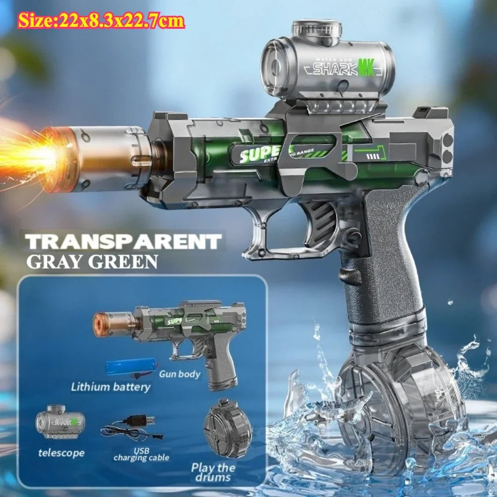Powerful Electric Water Gun Full Continuous Shooting with Sensor Led Lights Outdoor Beach Water Battle Game for Children