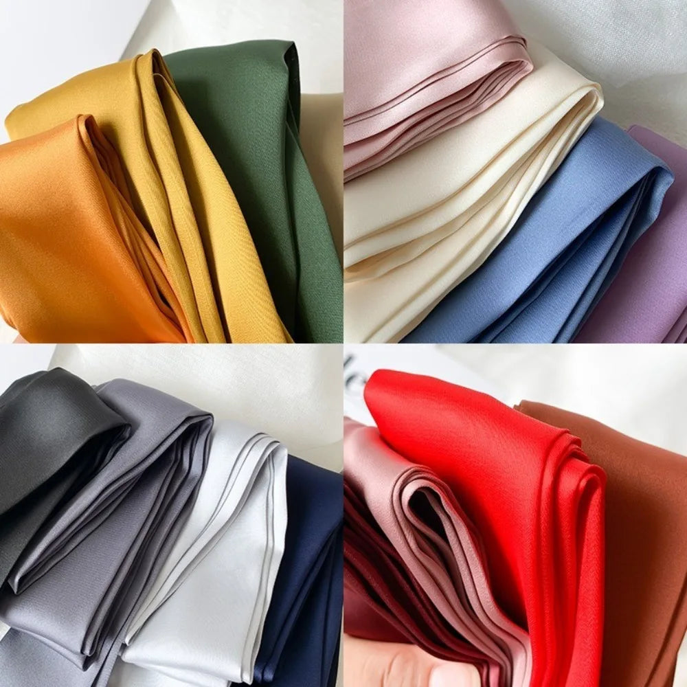 Delicate Long Hair Scarf Favor Silk Headband Hair Wrap Solid Color Elegant Ribbon Party Scrunchies
